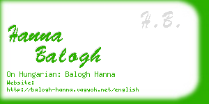 hanna balogh business card